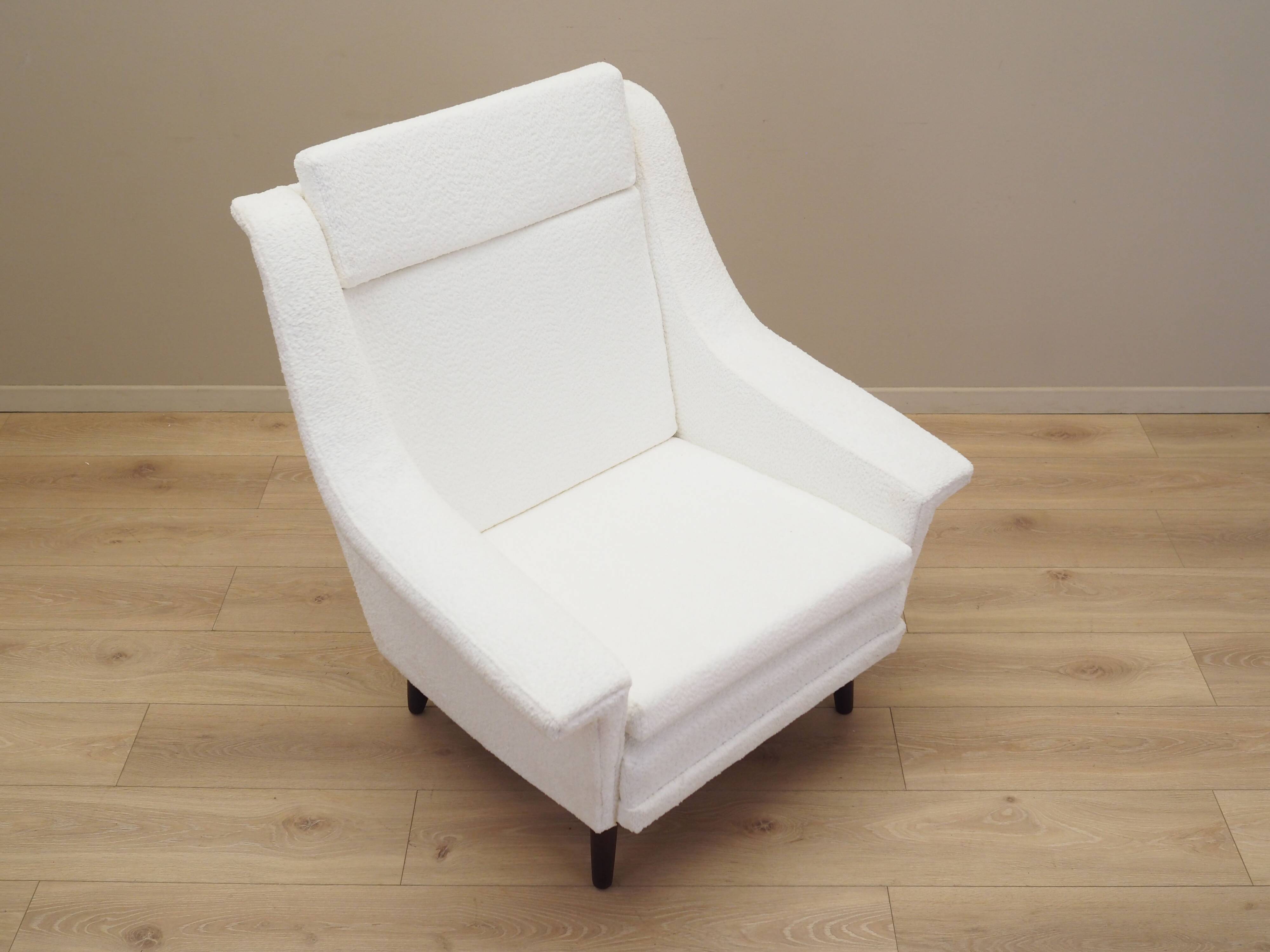 White armchair, Danish design, 1970s, production: Denmark