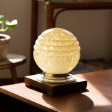 Art Deco lamp in Clichy glass and wooden base