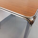 Pierre Paulin vintage square dining table in rosewood and metal