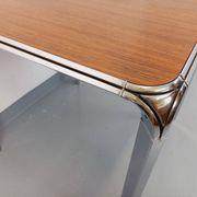 Pierre Paulin vintage square dining table in rosewood and metal