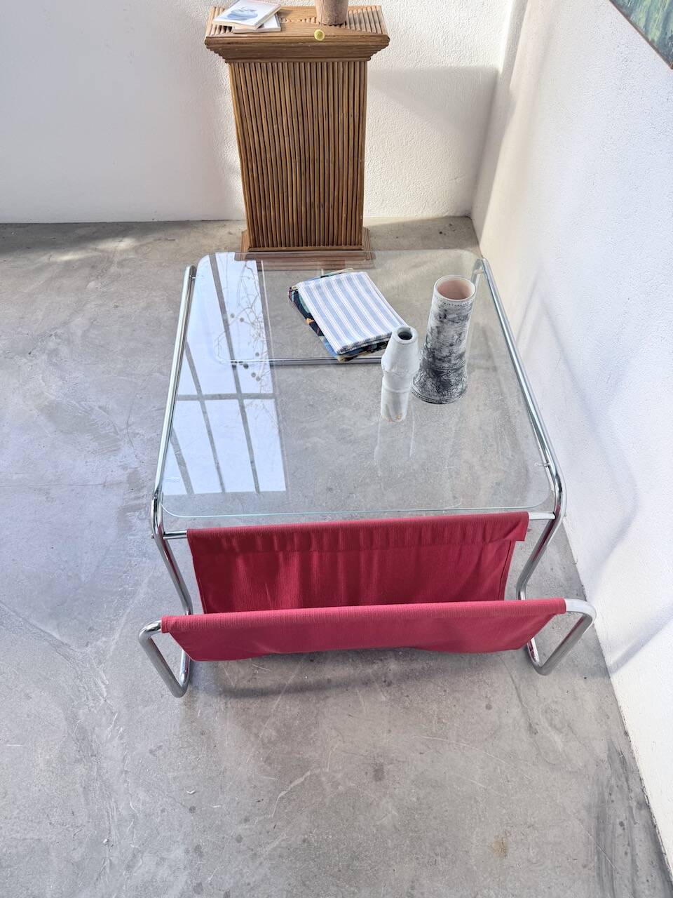 Table basse moderniste Bauhaus en acier tubulaire