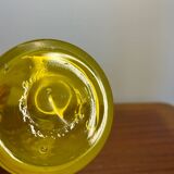 Pichet en verre Murano bullé jaune vintage