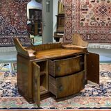 English Art Deco hairdresser in walnut magnifying glass