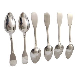 6 cuillères de table - argent massif
