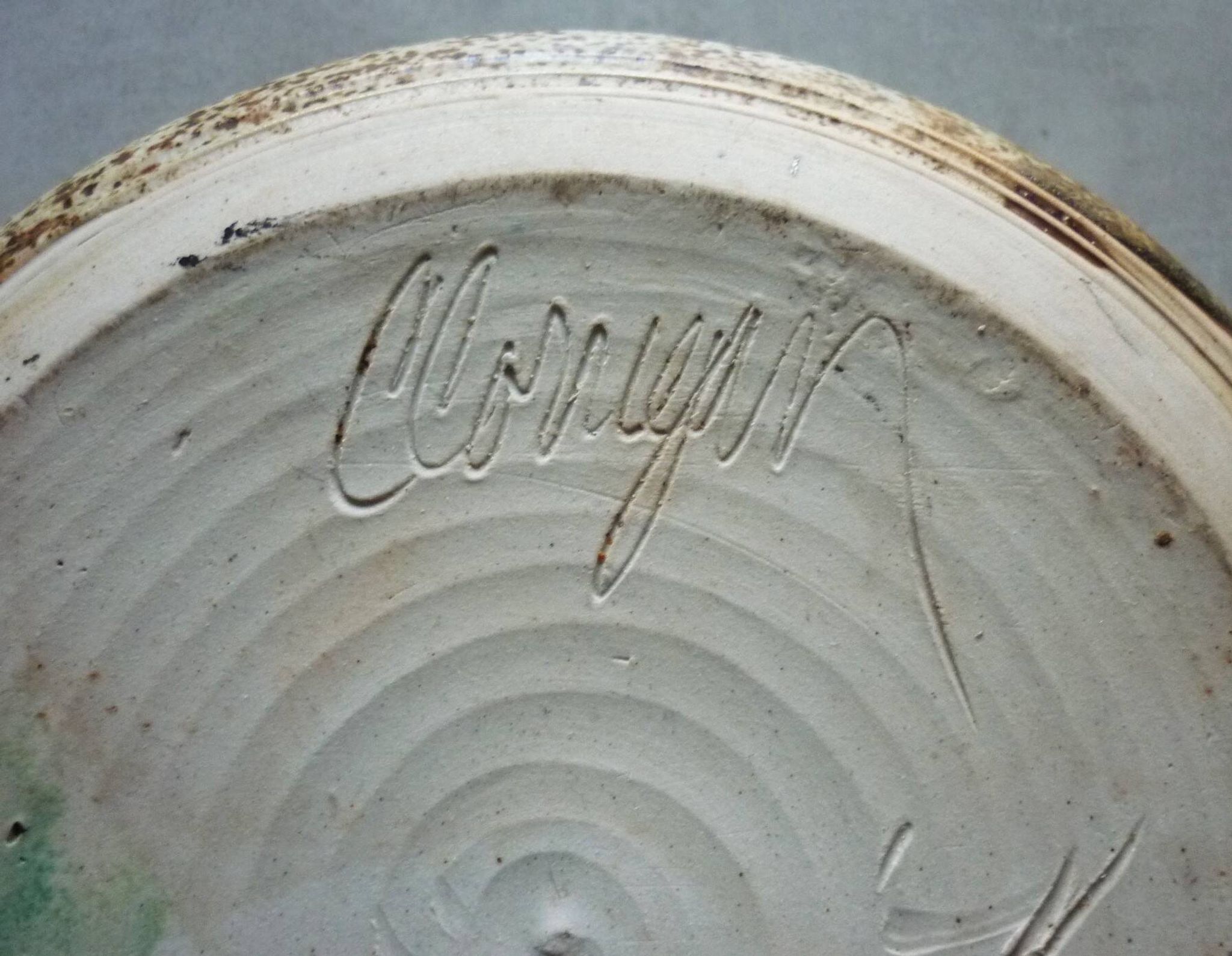 Vegetable dish, covered pot, glazed ceramic art, 1970s, signature to be identified