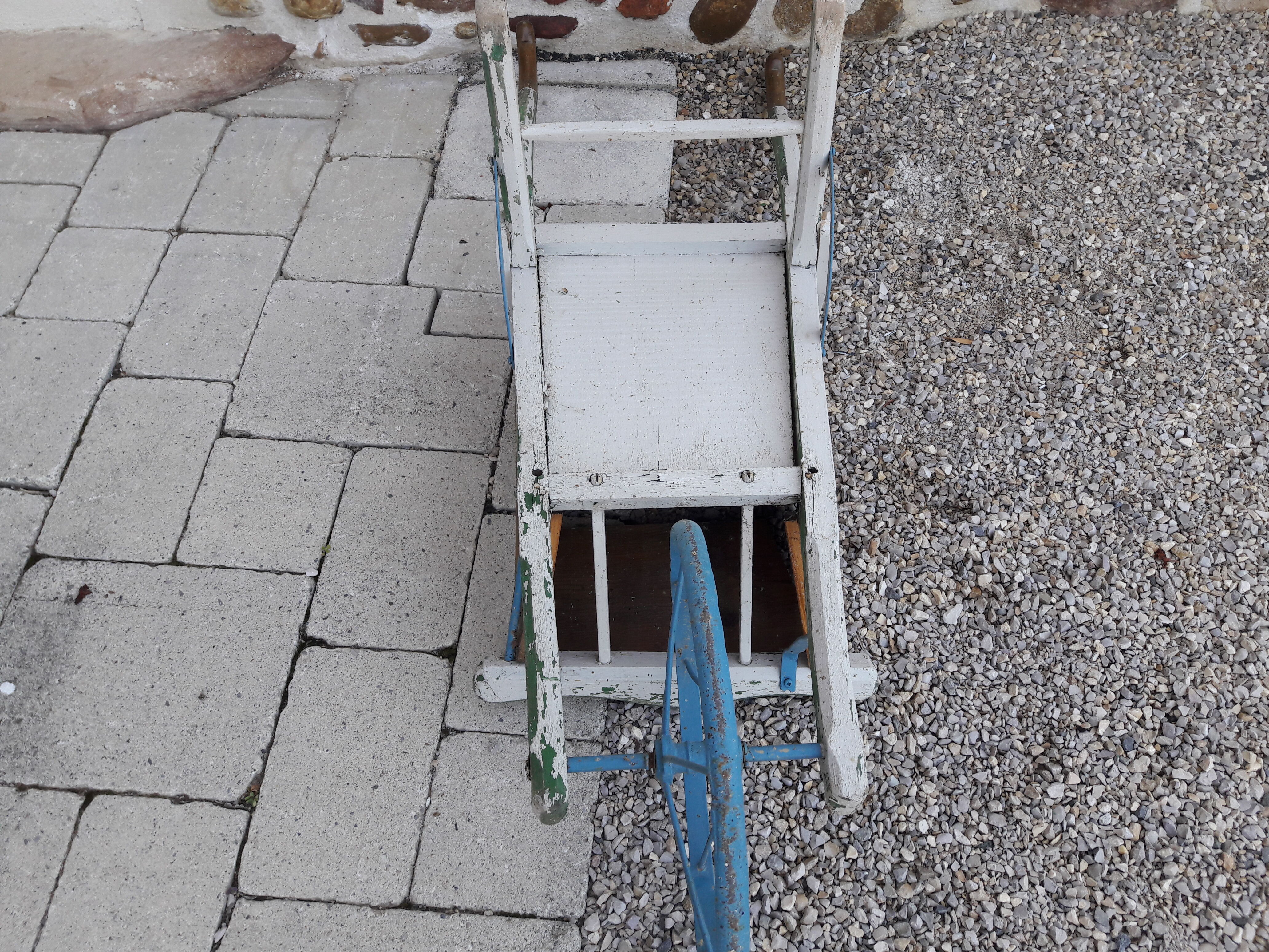 Wooden children's wheelbarrow