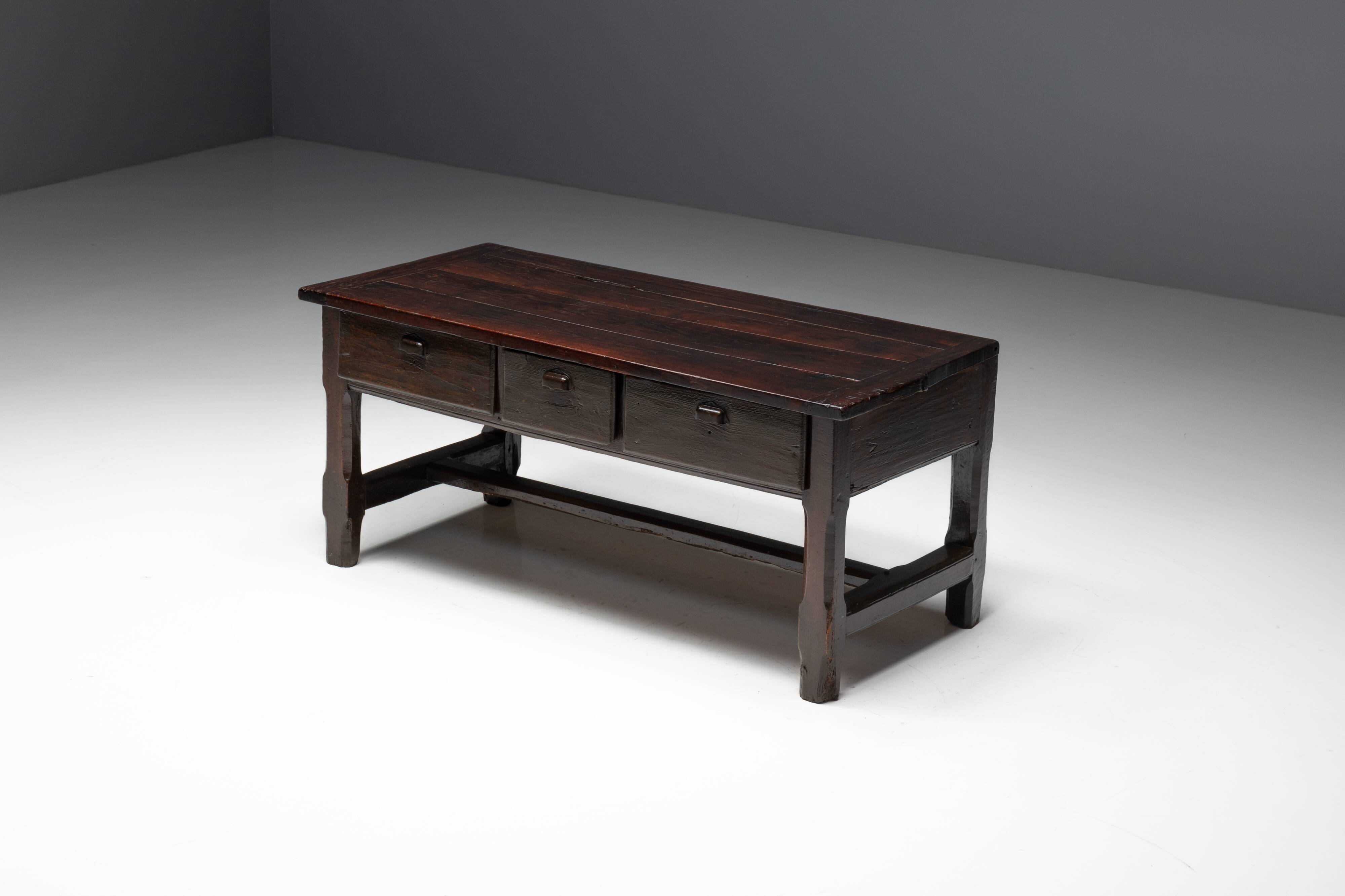 Wabi Sabi Brutalist Workbench, France, 19th Century