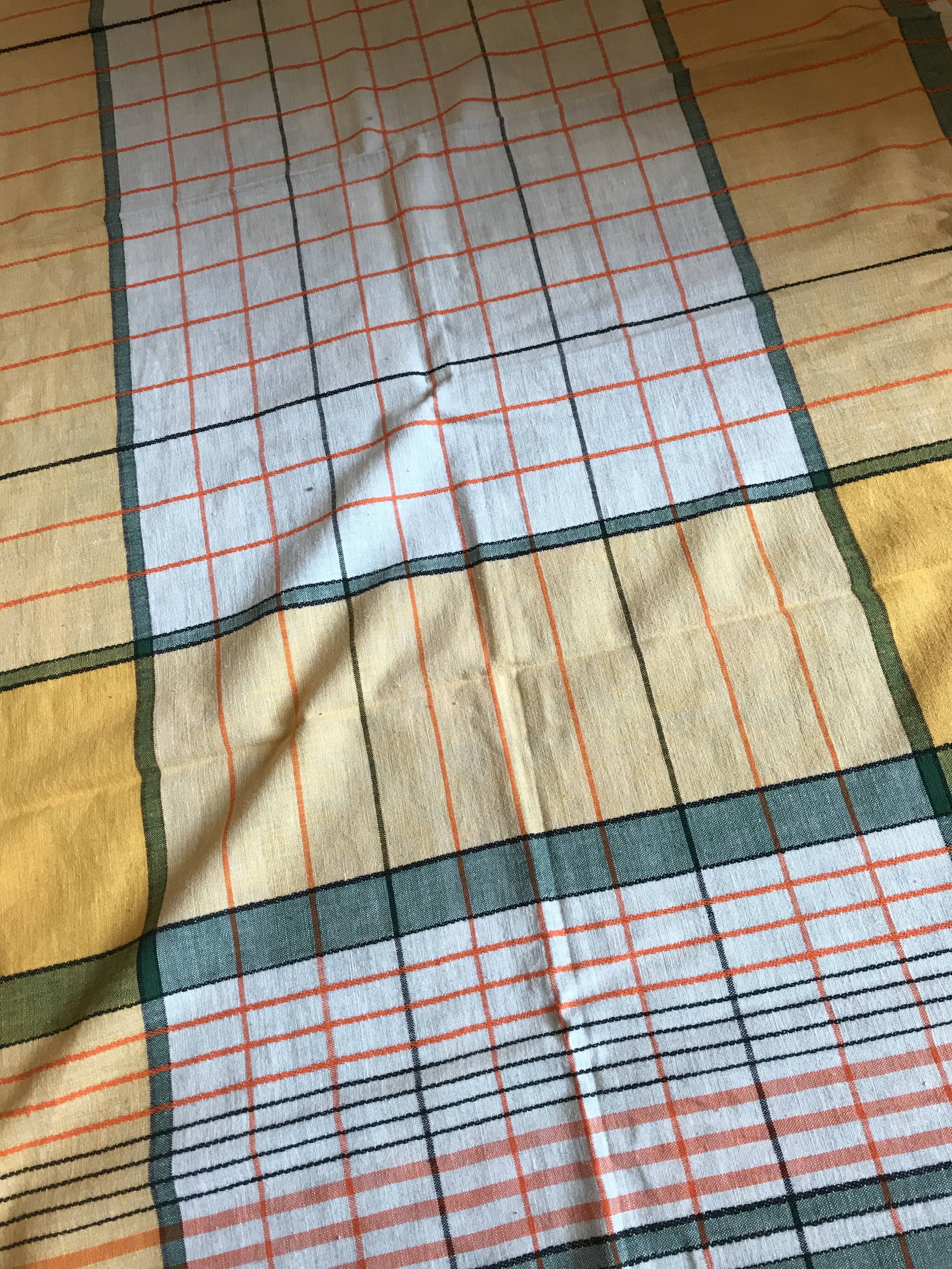 Checkered tablecloth