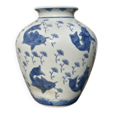 Chinese blue and white fish vase