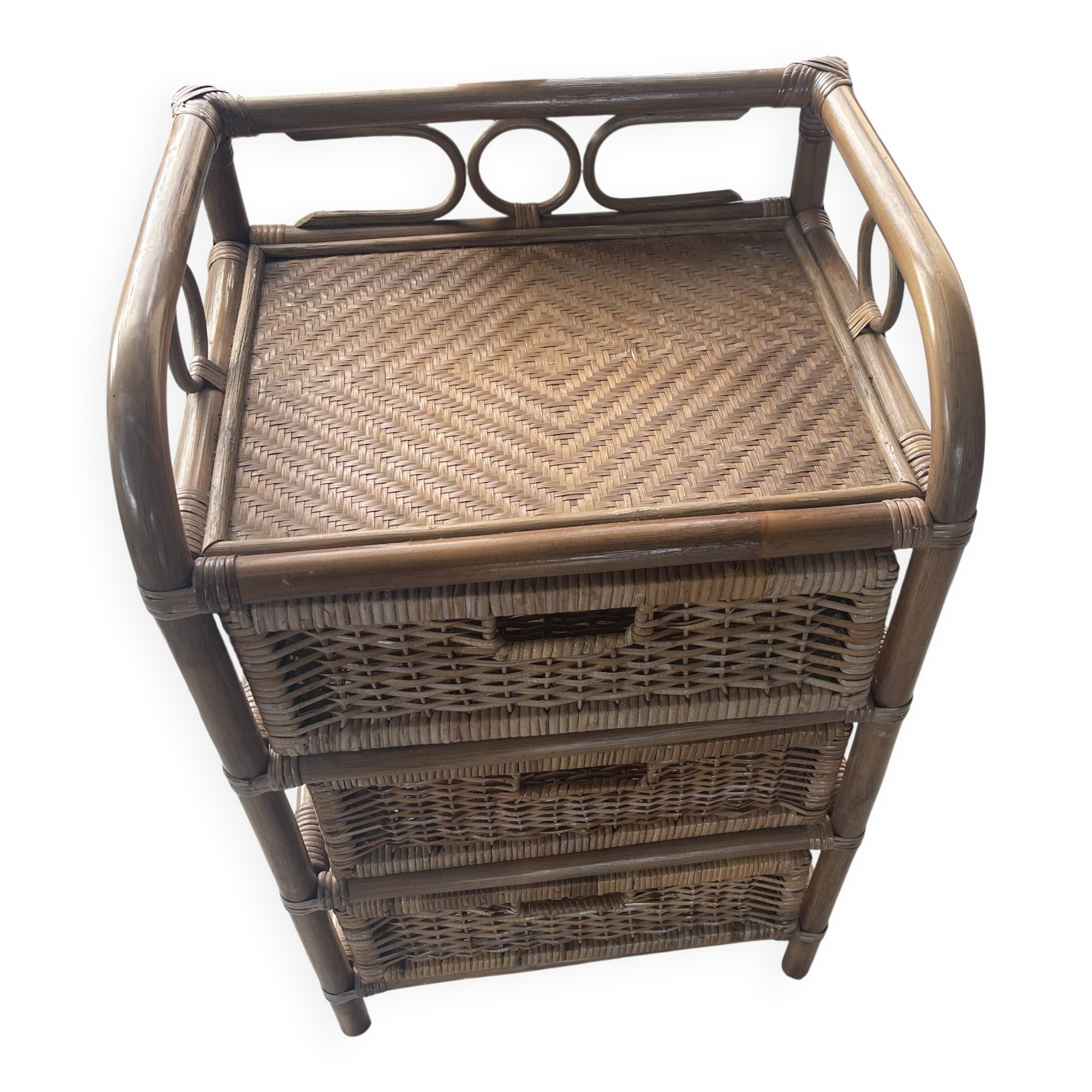 Rattan chest of drawers/bedside table