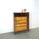 Donker vintage fineer design vitrinekast Jirak, boekenkast