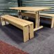 Bench and table set Charlotte Perriand model "les Arcs"