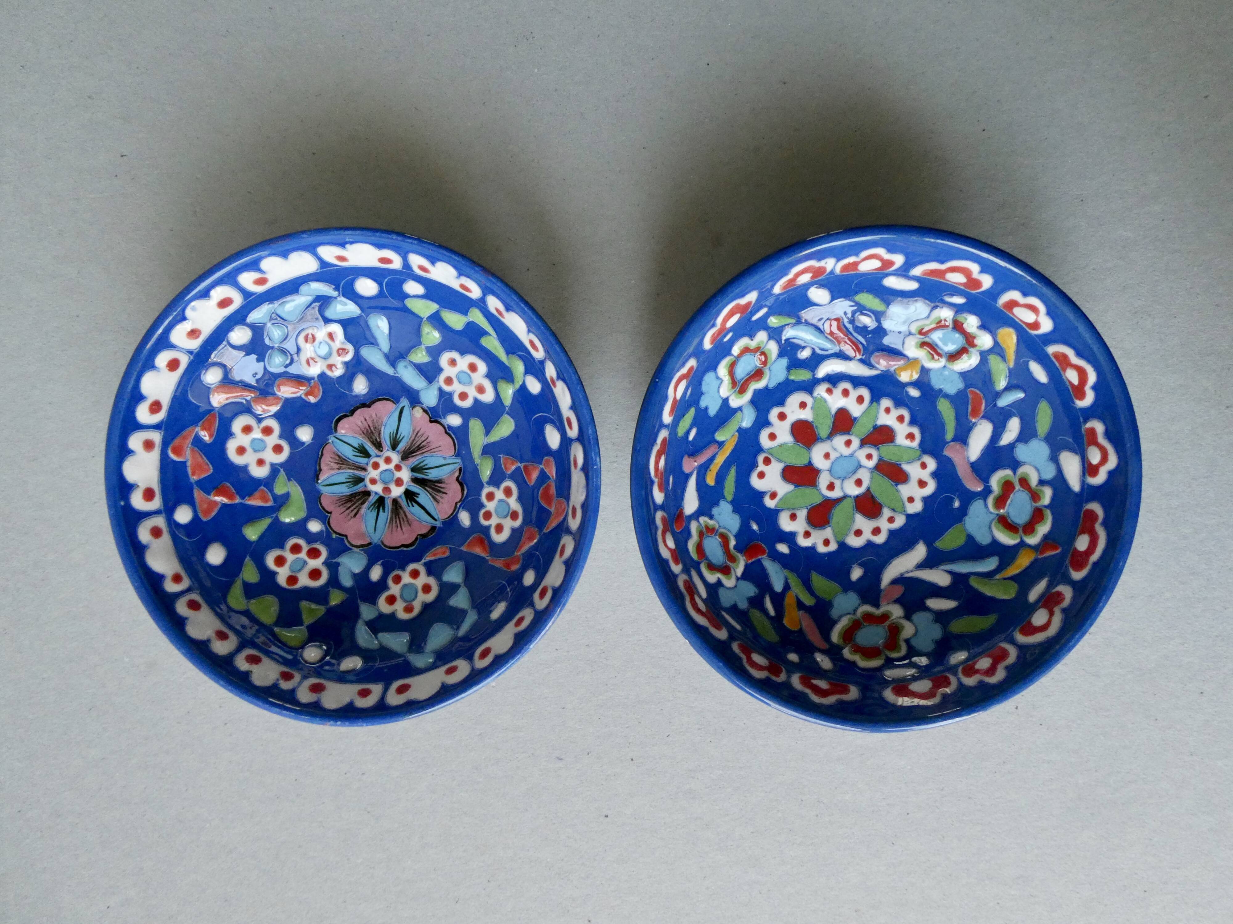 Pair of Kutahya ceramic cups