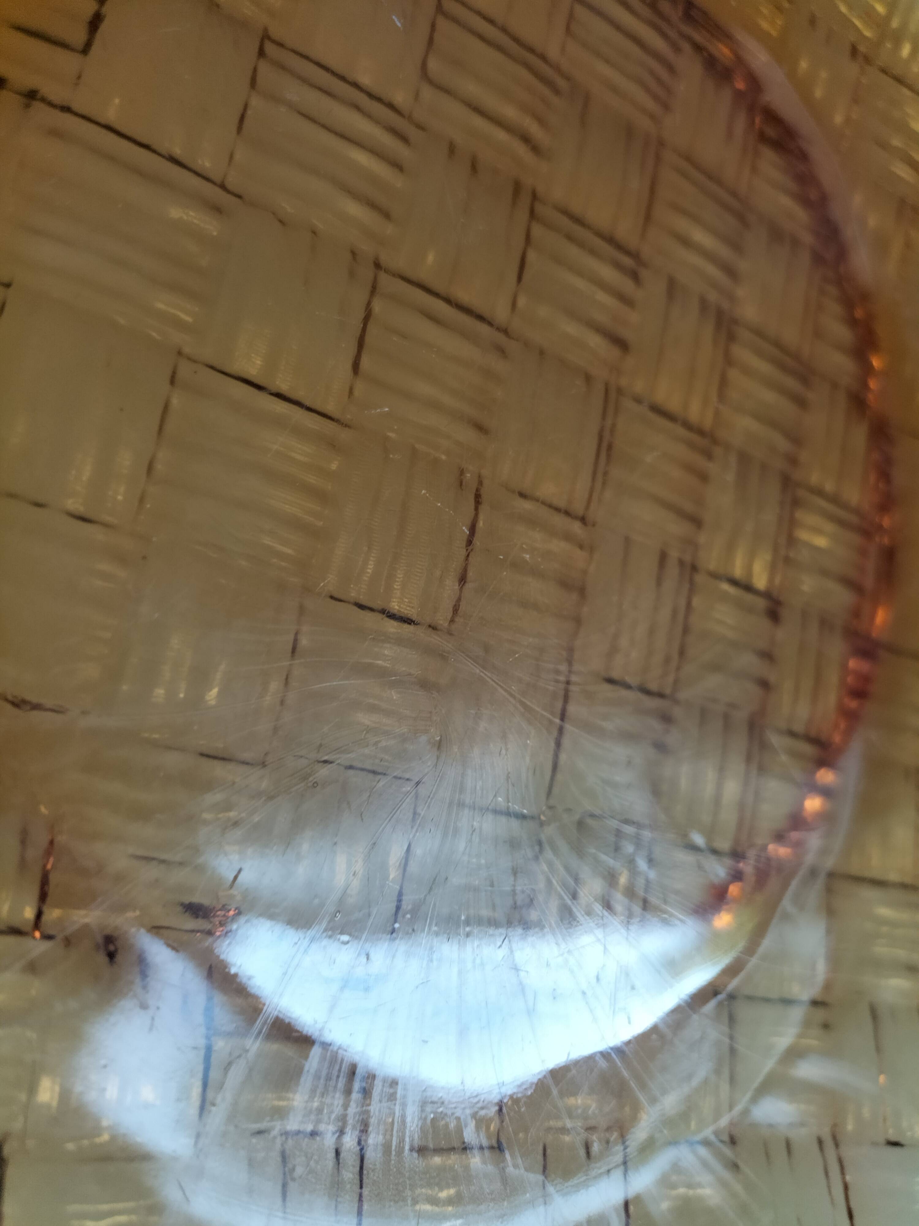5 vintage pressed glass dessert plates with woven decoration