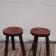 Paire de tabourets brutalistes