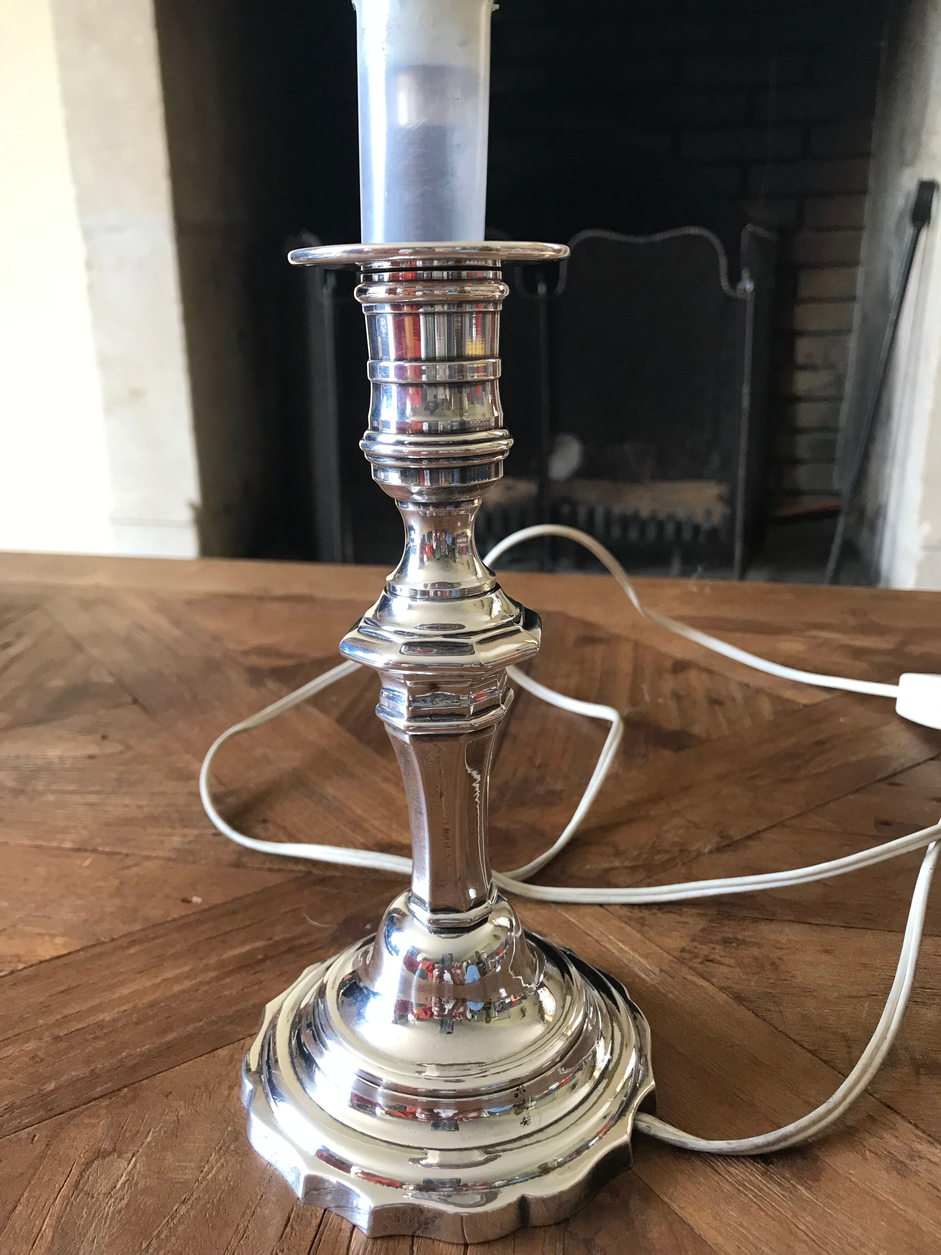 Louis XV silver metal lamp base