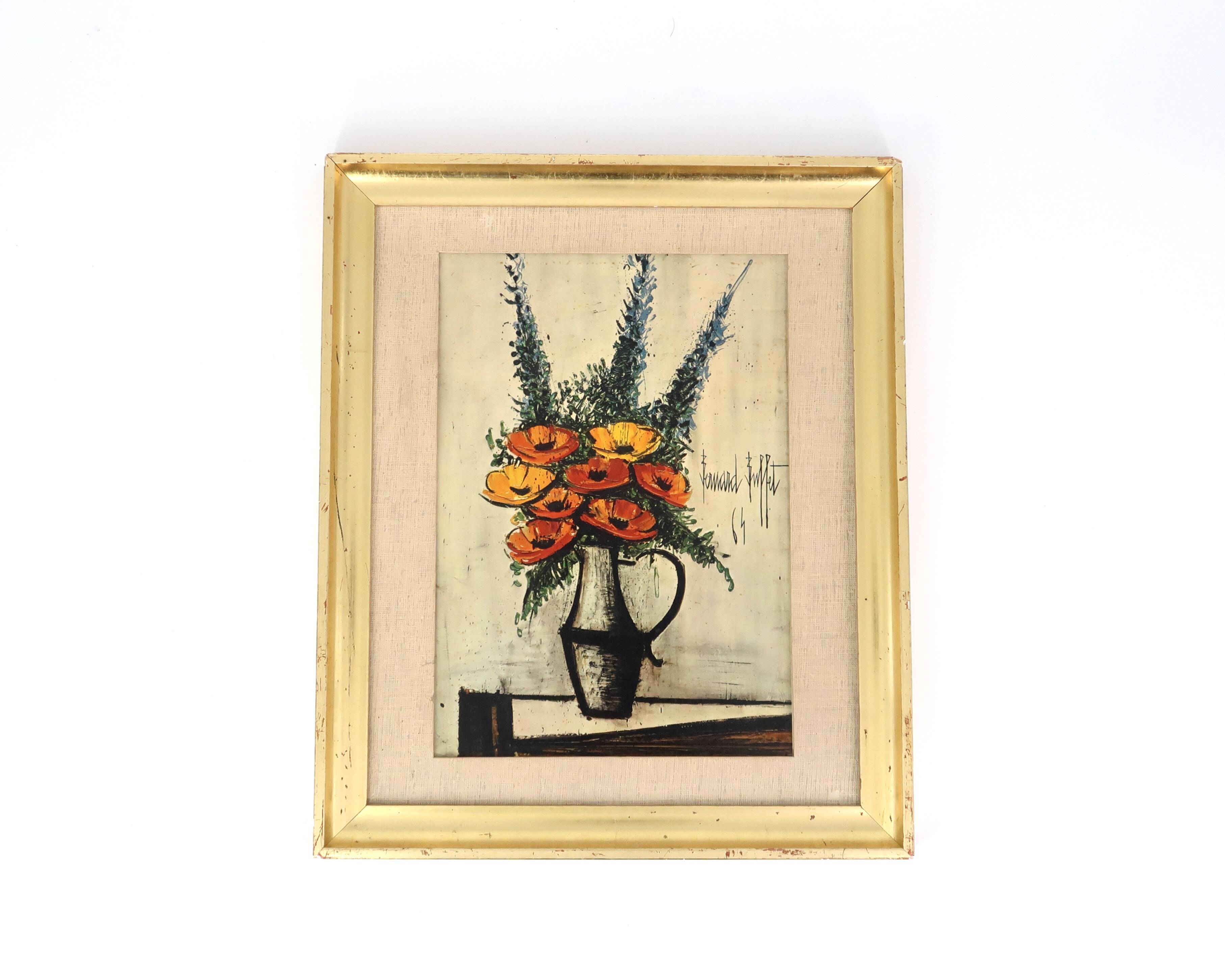 Still life painting Poppies by Bernard Buffet