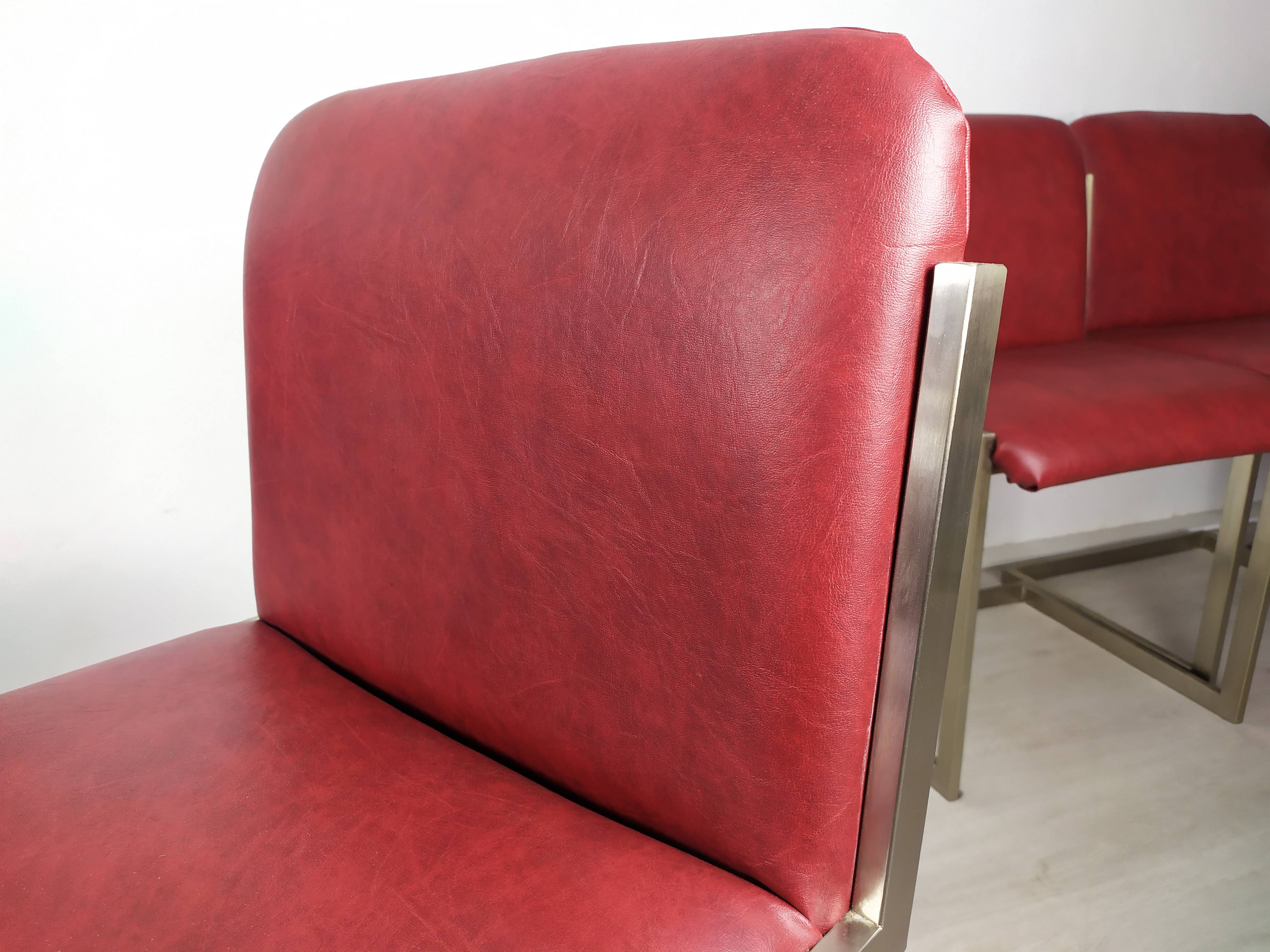 Table design marbre 6 chaises 1970