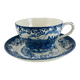 Breakfast Cup and Saucer Coaching Scenes Blue by Johnson Bros