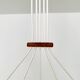 Opaline and Teak Chandelier by Uno and Östen Kristiansson