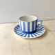 Large cup and saucer fox trott sarreguemines 1930s