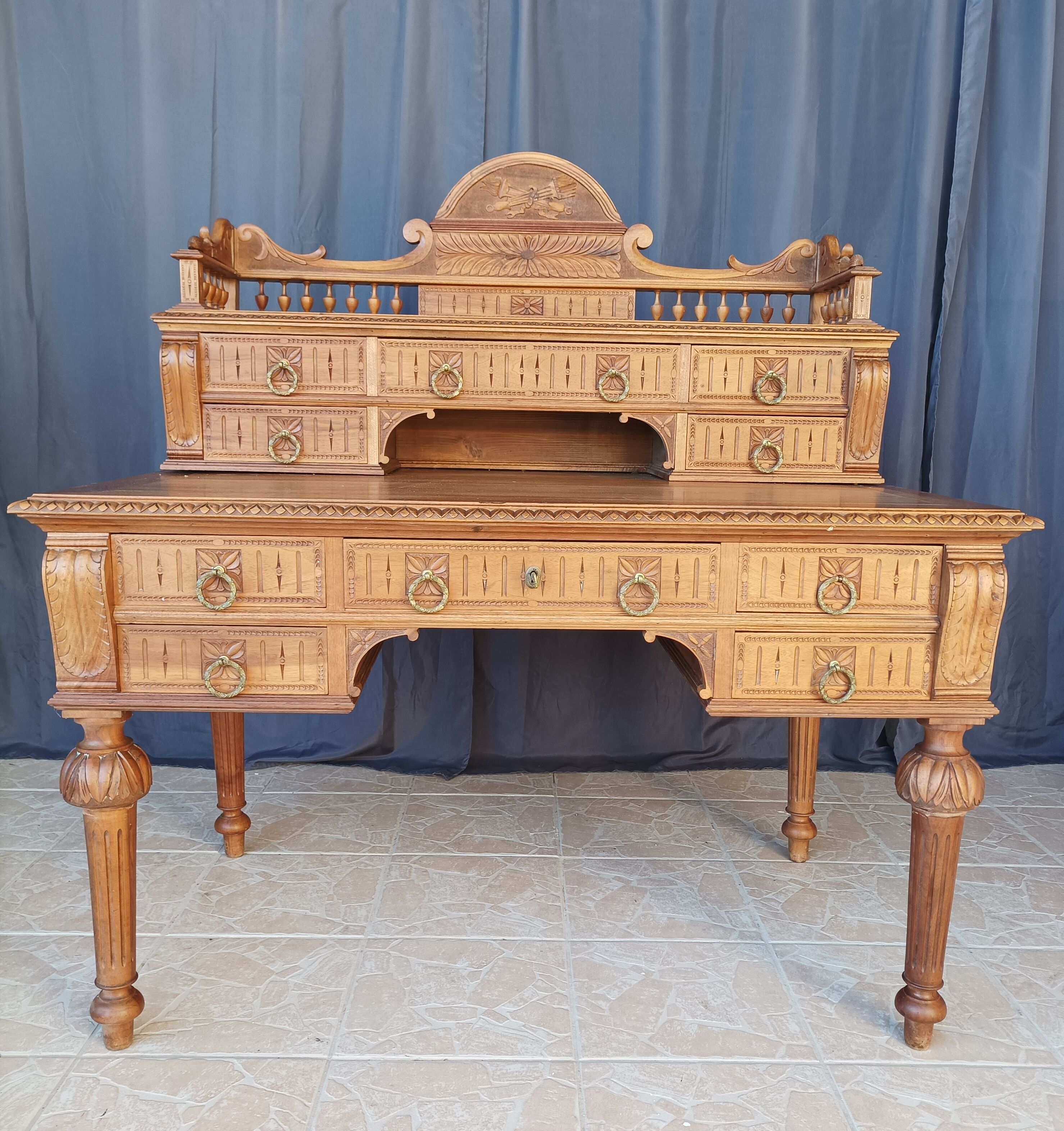 Louis XVI style walnut desk