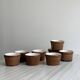 8 antique ceramic ramekins, brown finish