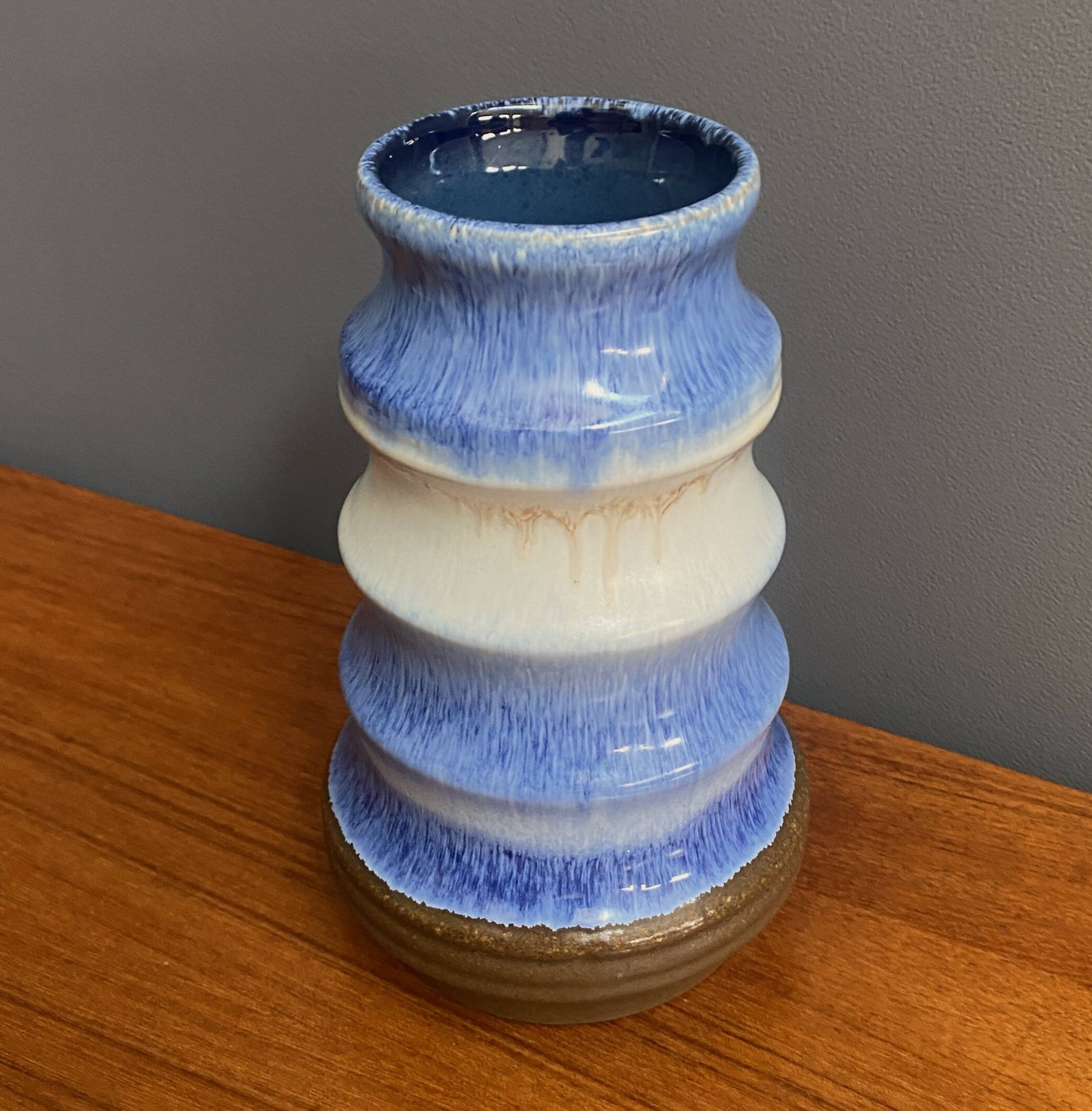 Blue vase by Strehla model 1408 Eastern Germany 1960s
