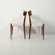 Ensemble de six chaises de salle à manger en teck scandinave, années 1960.