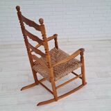 Rocking-chair, oak wood, natural fiber