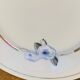 9 white porcelain plates of art deco blue flower limoges