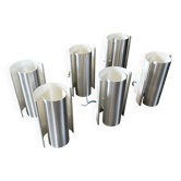 Philips metal and aluminium wall lights from the 1970s/1980s. Superb set of 6.