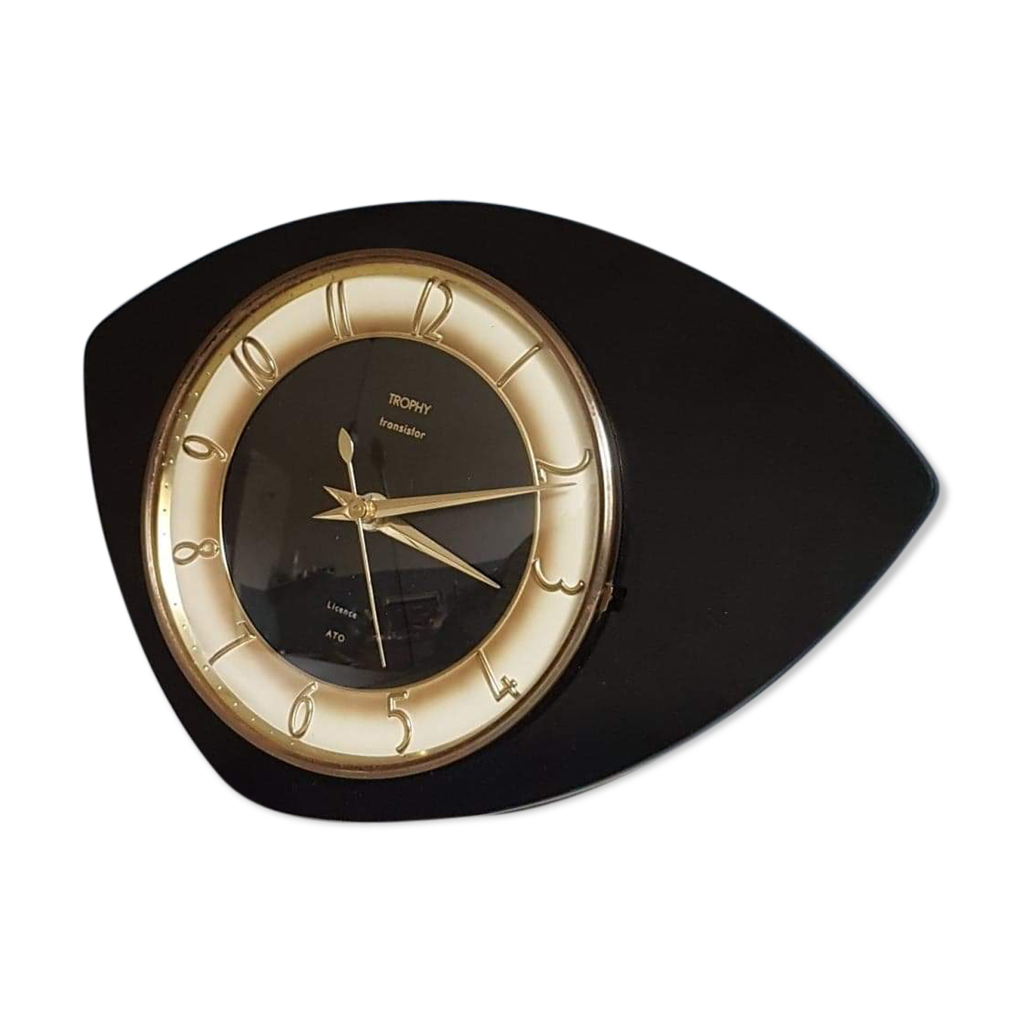 Black and gold formica wall pendulum mark Trophy Transistor