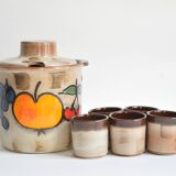 Scheurich Keramik - Model 860 - Vintage Cocktail Set - 1 Large Jug + 5 Cups - West Germany