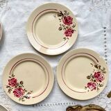 6 Small mismatched vintage floral plates - BADONVILLIER STEULER
