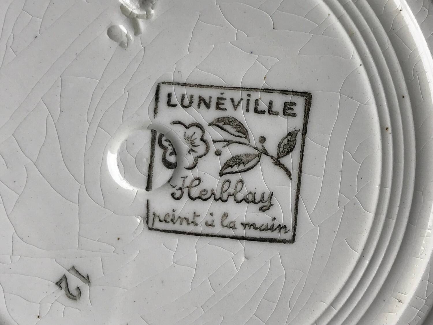 5 assiettes plates anciennes Luneville Herblay