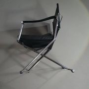2 chaises pliantes en cuir chromé