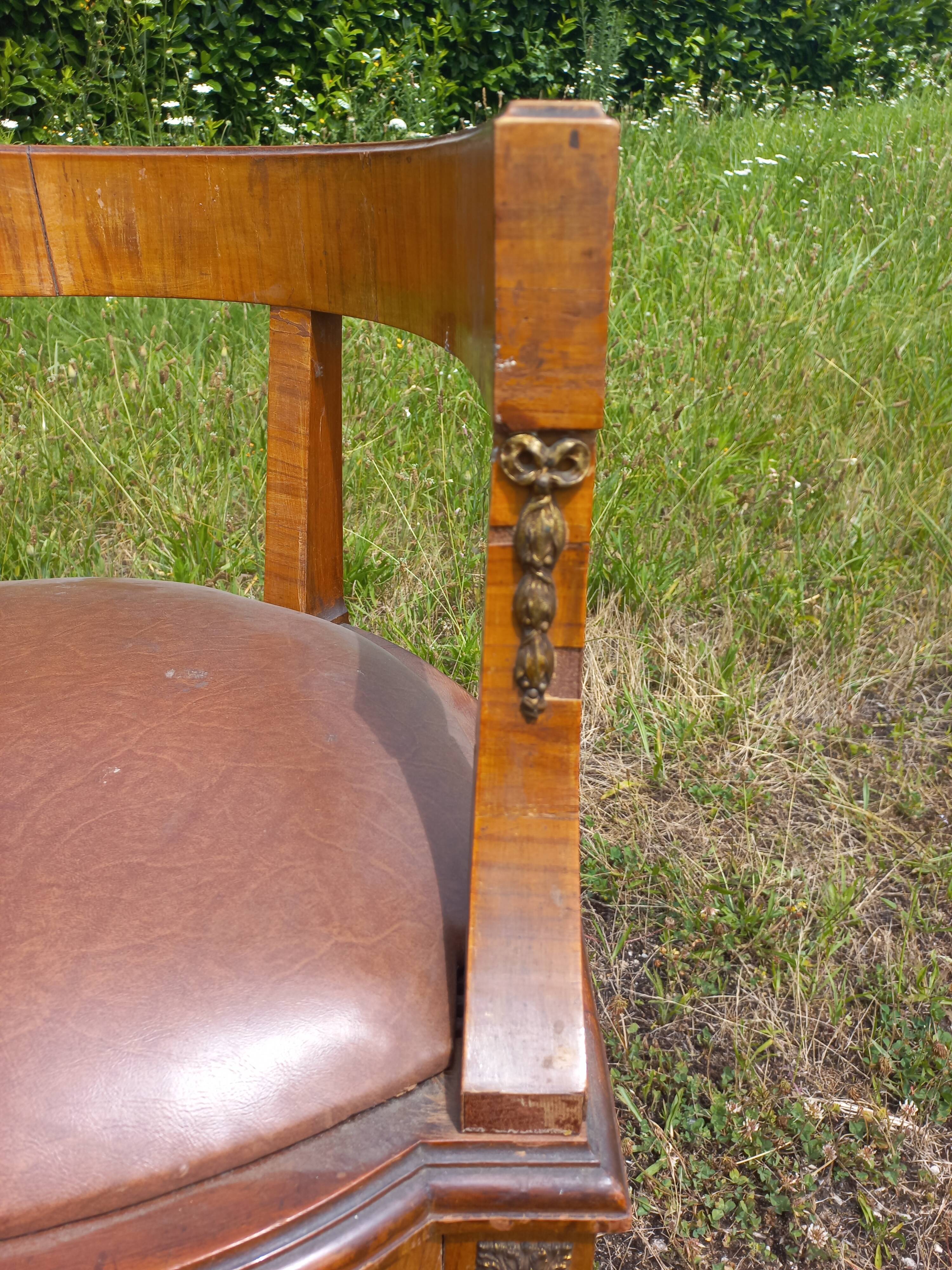 Rosewood and bronze office chair