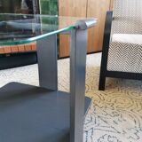 Art deco coffee table in wood and glass