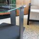 Table basse art déco en bois et verre