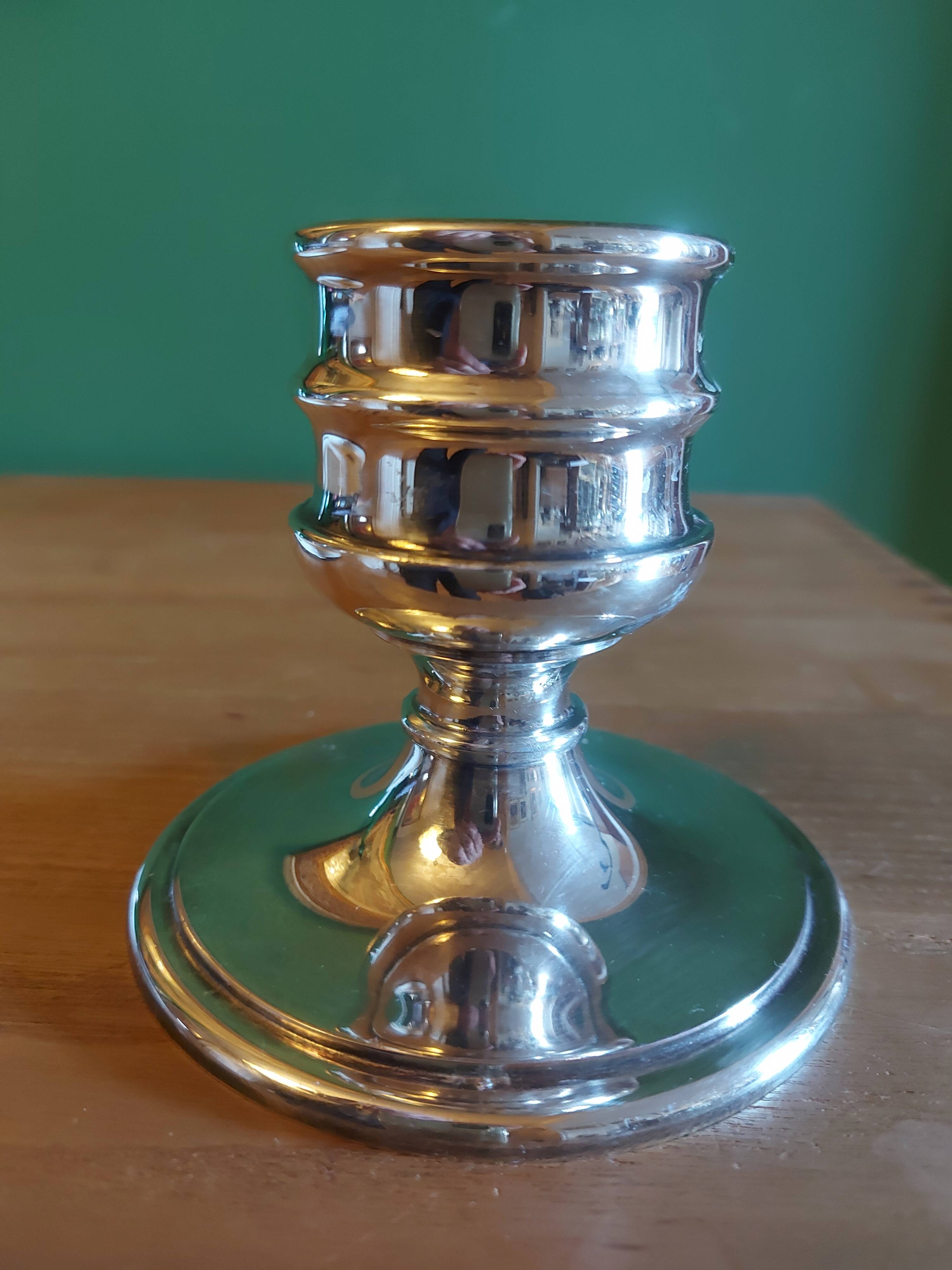 Silver metal design candle holder