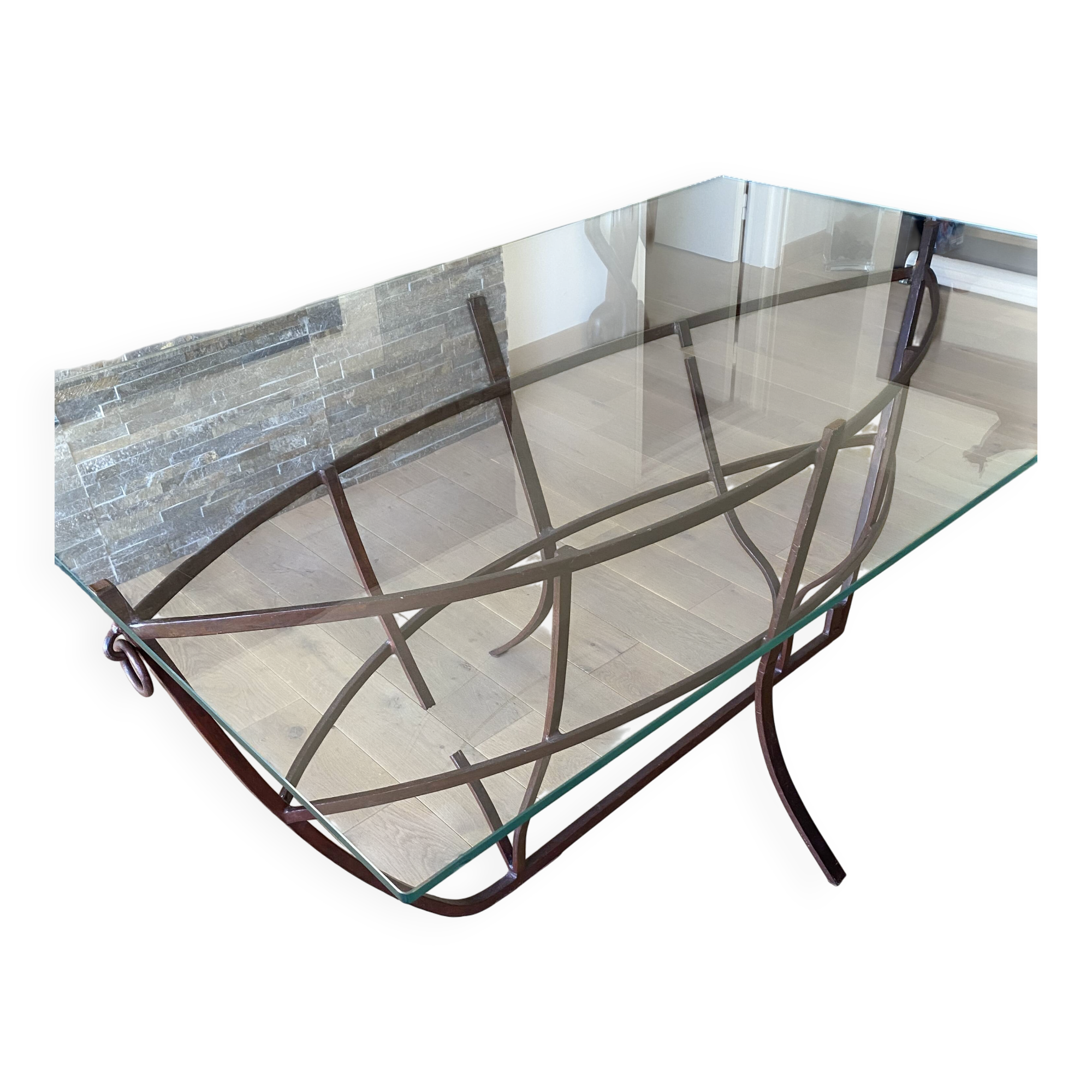 Table sculpture "boat shell" – artistic ironwork, unique piece