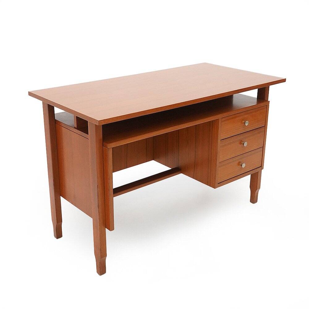 Teak desk with drawers, 1960s