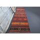 Vintage Turkish Hand-Knotted Wool Cotton Red Runner Rug 81x380