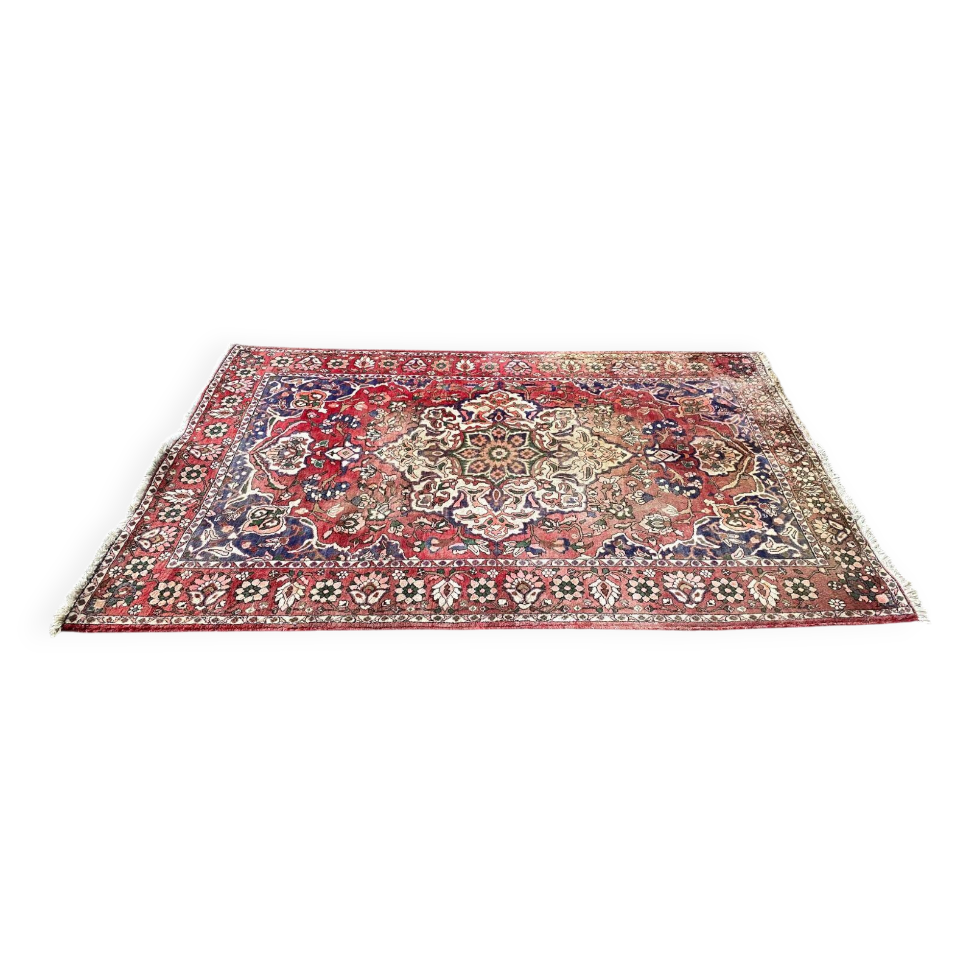Tapis persan en laine peignée velours bordeaux 300x200