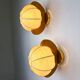 Pair of cocoon sconces with pine, Italy, 1970