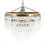 Crystal and brass tassel chandelier, 1930s