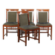Ensemble de 4 chaises de salle à manger au design Art Déco avec un revêtement en tissu luxueux.
