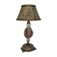 Lamp or night light bronze and ceramic glazed flowers