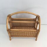 Rattan magazine rack